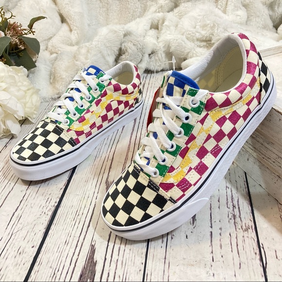 vans old skool rainbow glitter